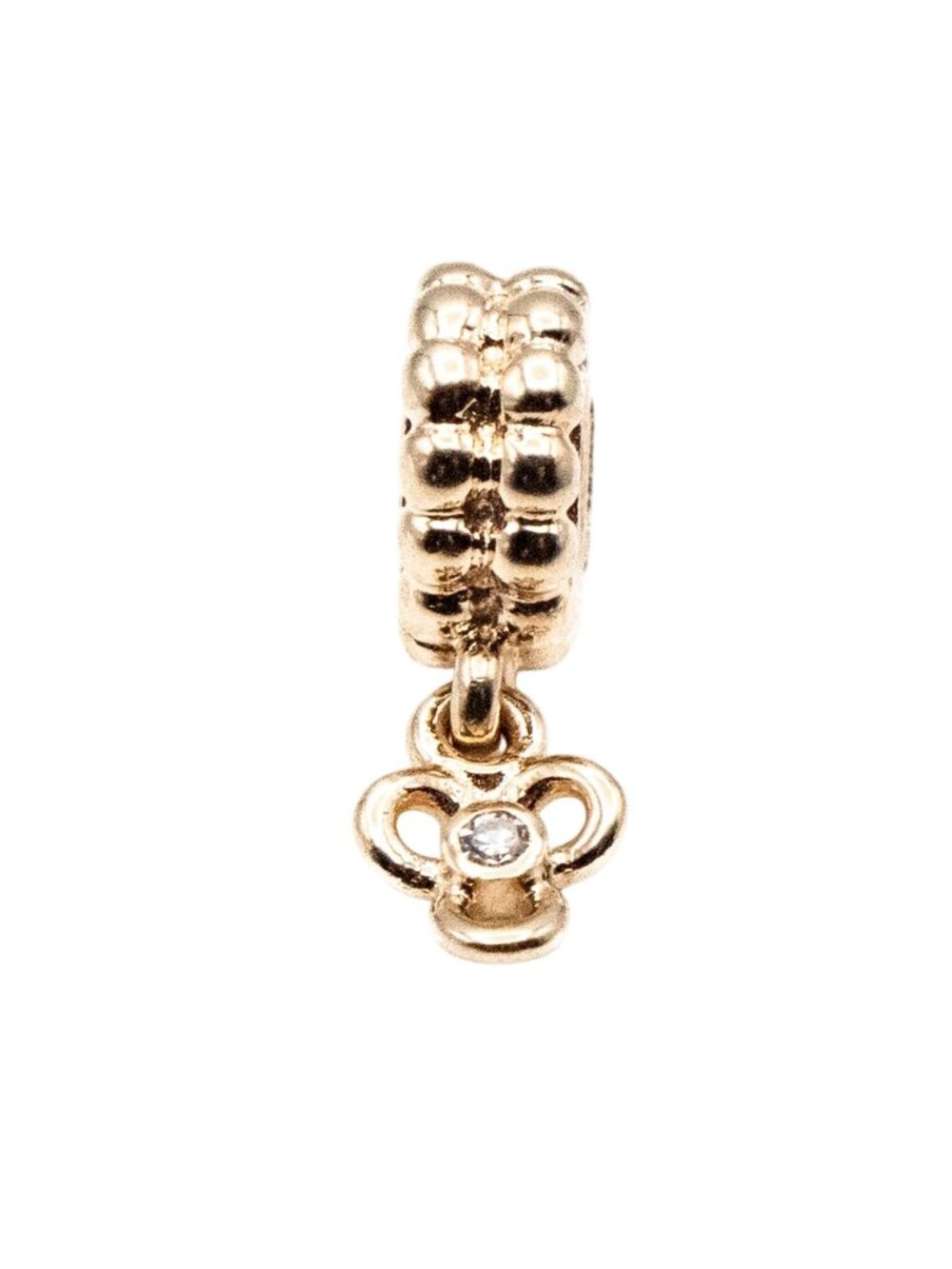 Pandora Rare 14K Gold Trinity Dangle Charm With Genuine Diamond – Retired